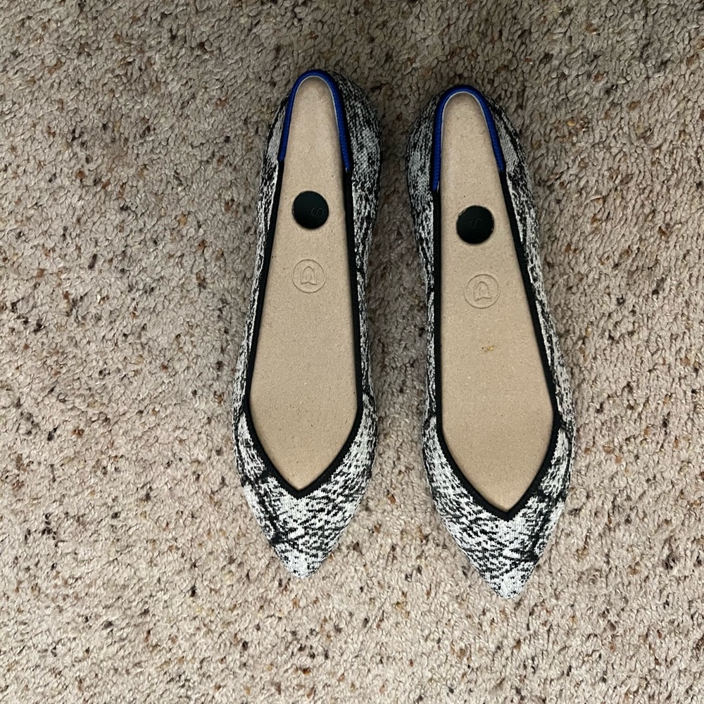 Rothy's Black and White Patterned Flats
